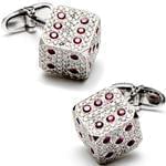 دکمه سر دست جواهر با نگین الماس و یاقوت قرمز مدل: cdm1094