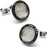 دکمه سر دست جواهر با نگین الماس تراش برلیان سفید و مشکی مدل: cdm1095