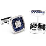 دکمه سر دست جواهر با نگین الماس و یاقوت کبود مدل: cdm1096