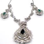 سرویس جواهر زمرد و الماس تراش باگت و برلیان مدل: bset2109 