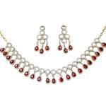 سرویس عروس جواهر با نگین یاقوت قرمز و الماس تراش برلیان مدل: bset21103