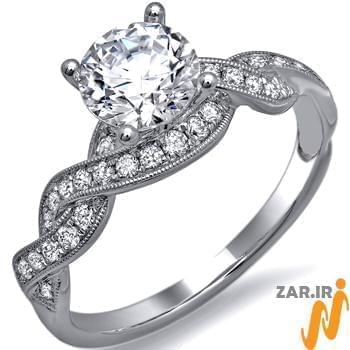 حلقه عروسی و نامزدی جواهر با نگین الماس مدل : eng2061