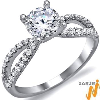 حلقه عروسی و نامزدی جواهر با نگین الماس مدل : eng2065