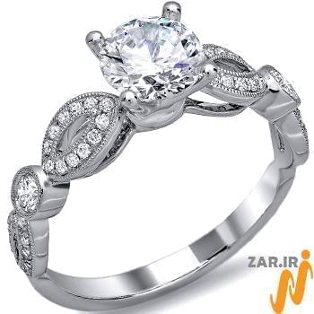 حلقه عروسی و نامزدی جواهر با نگین الماس مدل : eng2067