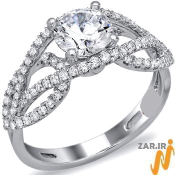 حلقه عروسی و نامزدی جواهر با نگین الماس مدل : eng2071
