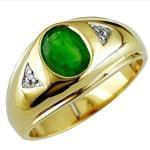 انگشتر طلا و جواهر با نگین زمرد و الماس تراش برلیان: مدل rgm1301