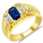 انگشتر طلا و جواهر با نگین یاقوت کبود و الماس تراش برلیان: مدل rgm1302