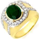 انگشتر طلا و جواهر با نگین زمرد و الماس تراش برلیان: مدل rgm1306