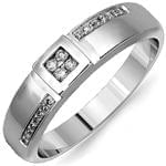 حلقه مردانه طلا سفید با نگین الماس تراش برلیان: مدل wrgm1275