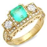 انگشتر جواهر زمرد و الماس برش برلیان: مدل rgf1307 