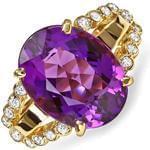 انگشتر جواهر آمتیس و الماس برش برلیان: مدل rgf1309