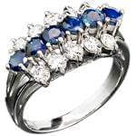 انگشتر جواهر یاقوت کبود و الماس برش برلیان: مدل rgf1312