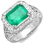 انگشتر جواهر زمرد و الماس برش برلیان: مدل rgf1317