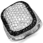 انگشتر طلا و جواهر با نگین الماس سیاه و سفید تراش برلیان: مدل rgm1317