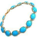 دستبند جواهر فیروزه با طلای زرد مدل: bdf1161