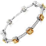 دستبند جواهر سیترین و الماس تراش برلیان مدل: bdf1162