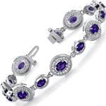 دستبند جواهر آمتیس و الماس تراش برلیان مدل: bdf1163