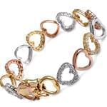 دستبند طلا با نگین الماس تراش برلیان طرح قلب مدل: bdf1164