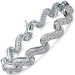 دستبند جواهر الماس تراش برلیان با طلای سفید مدل: bdf1167