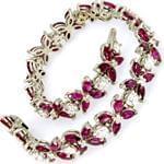 دستبند جواهر یاقوت قرمز و الماس تراش برلیان طرح پروانه مدل: bdf1168