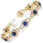 دستبند جواهر یاقوت کبود و الماس تراش برلیان مدل: bdf1169