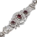 دستبند جواهر یاقوت قرمز و الماس تراش برلیان مدل: bdf1171