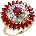 انگشتر جواهر یاقوت قرمز و الماس تراش برلیان: مدل rgf1330