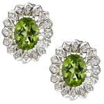 گوشواره جواهر با نگین زبرجد و الماس تراش برلیان مدل: edf1215