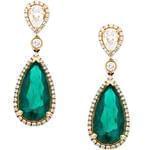 گوشواره جواهر با نگین زمرد و الماس تراش برلیان مدل: edf1221