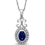 آویز جواهر با نگین یاقوت کبود و الماس تراش برلیان مدل: npdf1187