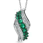 آویز جواهر با نگین زمرد و الماس تراش برلیان مدل: npdf1196