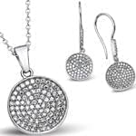 نیم ست آویز و گوشواره الماس تراش برلیان : مدل hdset2006