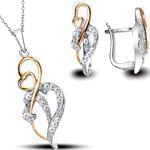 نیم ست گوشواره و آویز الماس تراش برلیان : مدل hdset2014