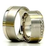 حلقه ست عروسی طلا با نگین الماس تراش برلیان مدل: srd1218