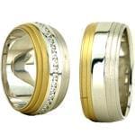 حلقه ست عروسی طلا با نگین الماس تراش برلیان مدل: srd1219