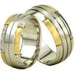 حلقه ست عروسی طلا با نگین الماس تراش برلیان مدل: srd1220