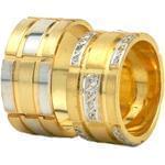 حلقه ست عروسی طلا با نگین الماس تراش برلیان مدل: srd1221