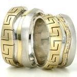 حلقه ورساچی ست عروسی طلا با نگین الماس تراش برلیان مدل: srd1225