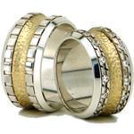 حلقه ست عروسی طلا با نگین الماس تراش برلیان مدل: srd1227