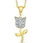 آویز کودکانه جواهر با نگین الماس تراش برلیان طرح گل لاله مدل: pgb2004