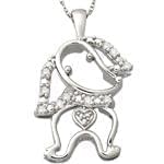 آویز کودکانه جواهر با نگین الماس تراش برلیان طرح پاپی مدل: pgb2006