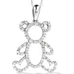 آویز کودکانه جواهر با نگین الماس تراش برلیان طرح خرس مدل: pgb2008