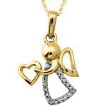 آویز کودکانه جواهر با نگین الماس تراش برلیان طرح فرشته کوچک مدل: pgb2009