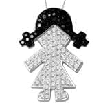 آویز کودکانه جواهر با نگین الماس تراش برلیان طرح دختر کوچک مدل: pgb2012