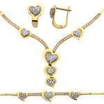 سرویس جواهر عروسی با نگین الماس تراش برلیان مدل: bset2123