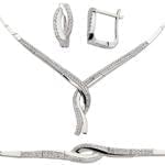 سرویس جواهر عروسی با نگین الماس تراش برلیان مدل: bset2124