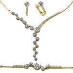 سرویس جواهر عروسی با نگین الماس تراش برلیان طرح گل (flower) مدل: bset2125