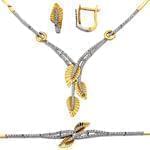 سرویس جواهر عروسی با نگین الماس تراش برلیان مدل: bset2127