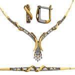 سرویس جواهر عروسی با نگین الماس تراش برلیان مدل: bset2129