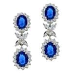 گوشواره طلای سفید با نگین یاقوت و برلیان مدل: edf1160